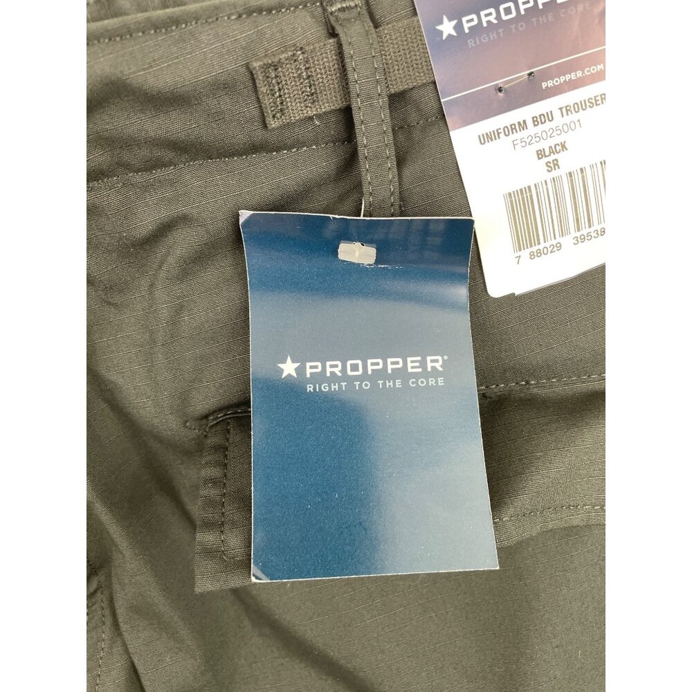 Propper Uniform Trouser Mens Black Military Work Cargo BDU Pants Size SR 30x32 - Picture 8 of 11